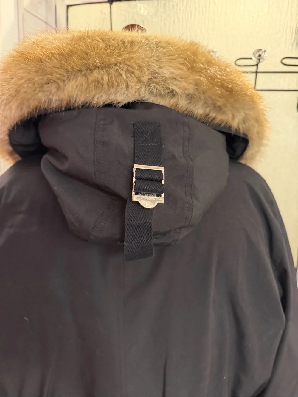 Michael Kors Black Women's Parka Coat w/Faux Fur Hood 2X $230 BNWT